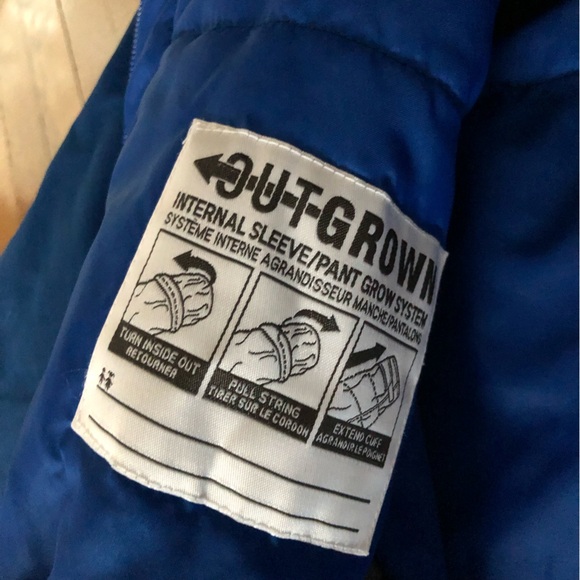 COLUMBIA big boys serious winter coat size 14 16 Omni tech Grow blue hooded - Picture 4 of 6